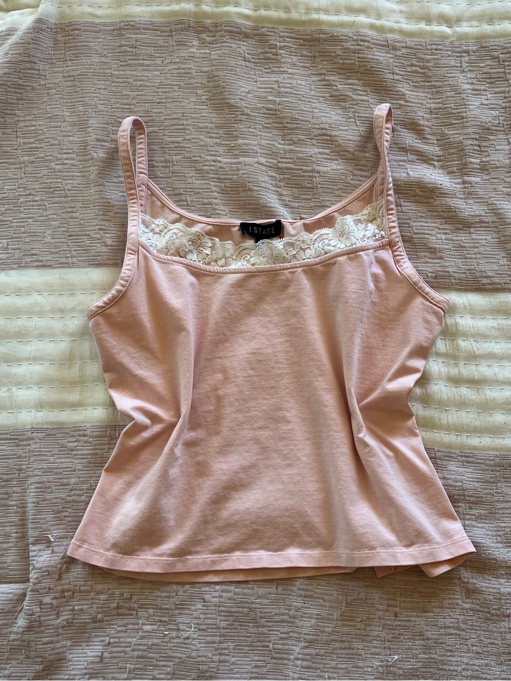 Y2K 2000s 1.State Baby Pink Lace Trim Camisole Women’s M